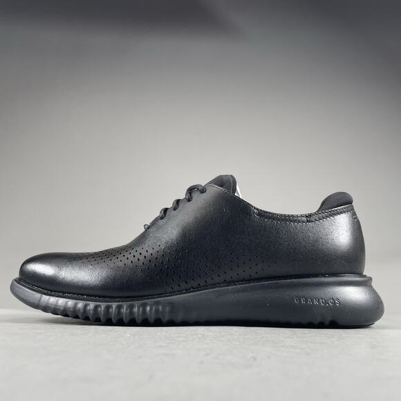 Cole Haan 2.ZERØGRAND Laser Wingtip Mens 8.5 M Black Leather Oxford Casual Dress - Picture 1 of 8